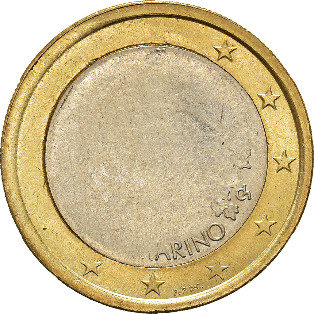 San Marino, 1 Euro, 2002, Pessac, observe struck thru, SPL, Cupro-nickel