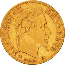 Moneda, Francia, Napoleon III, Napoléon III, 10 Francs, 1862, Paris, BC+, Oro