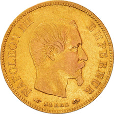 Moneta, Francia, Napoleon III, 10 Francs, 1856, Paris, MB+, Oro, KM:784.3