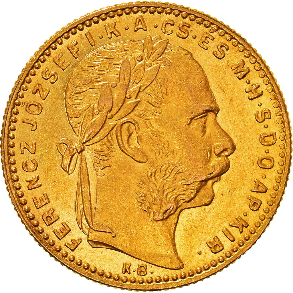 Münze, Ungarn, Franz Joseph I, 8 Forint 20 Francs, 1890, Kormoczbanya, VZ