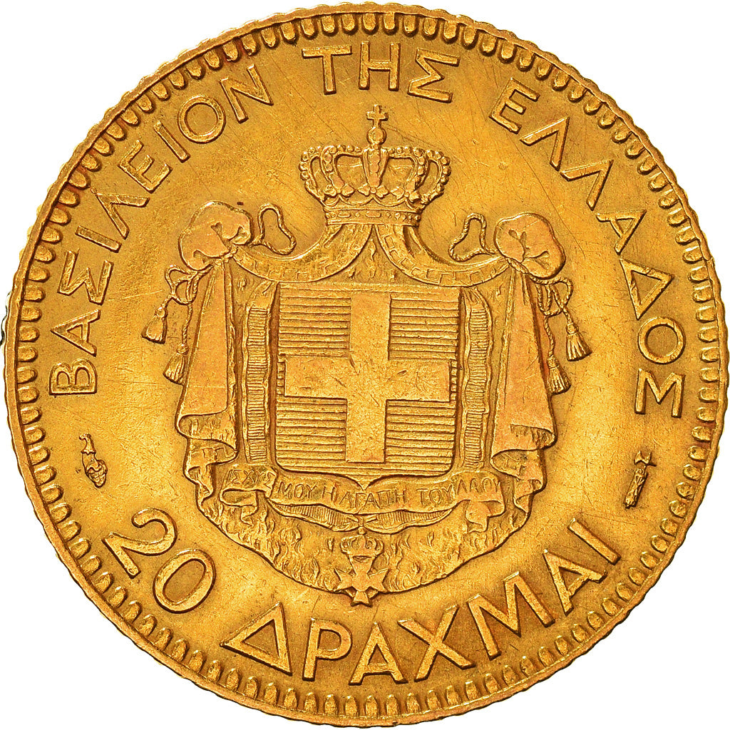 Coin, Greece, George I, 20 Drachmai, 1884, Paris, EF(40-45), Gold, KM:56