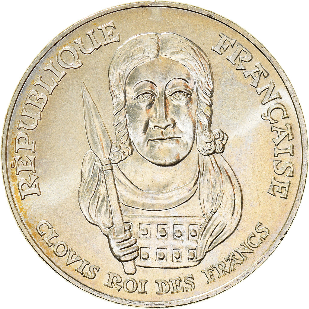 Coin, France, Clovis, 100 Francs, 1996, MS(63), Silver, KM:1180, Gadoury:953