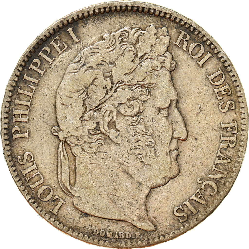 Monnaie, France, Louis-Philippe, 5 Francs, 1837, Paris, TB, Argent, Gadoury:678