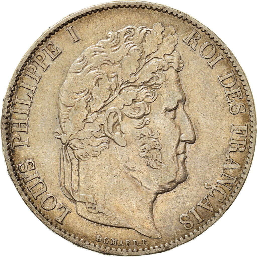 Moneta, Francia, Louis-Philippe, 5 Francs, 1847, Paris, MB+, Argento, KM:749.1