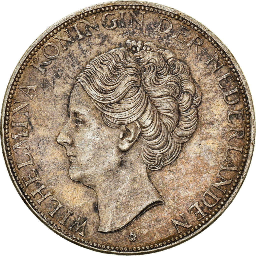 Coin, Netherlands, Wilhelmina I, 2-1/2 Gulden, 1938, EF(40-45), Silver, KM:165