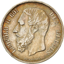 Coin, Belgium, Leopold II, 5 Francs, 5 Frank, 1872, VF(30-35), Silver, KM:24
