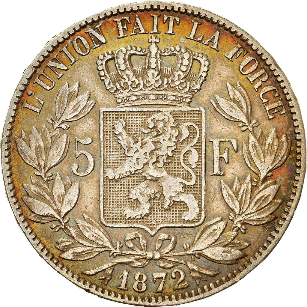 Coin, Belgium, Leopold II, 5 Francs, 5 Frank, 1872, VF(30-35), Silver, KM:24