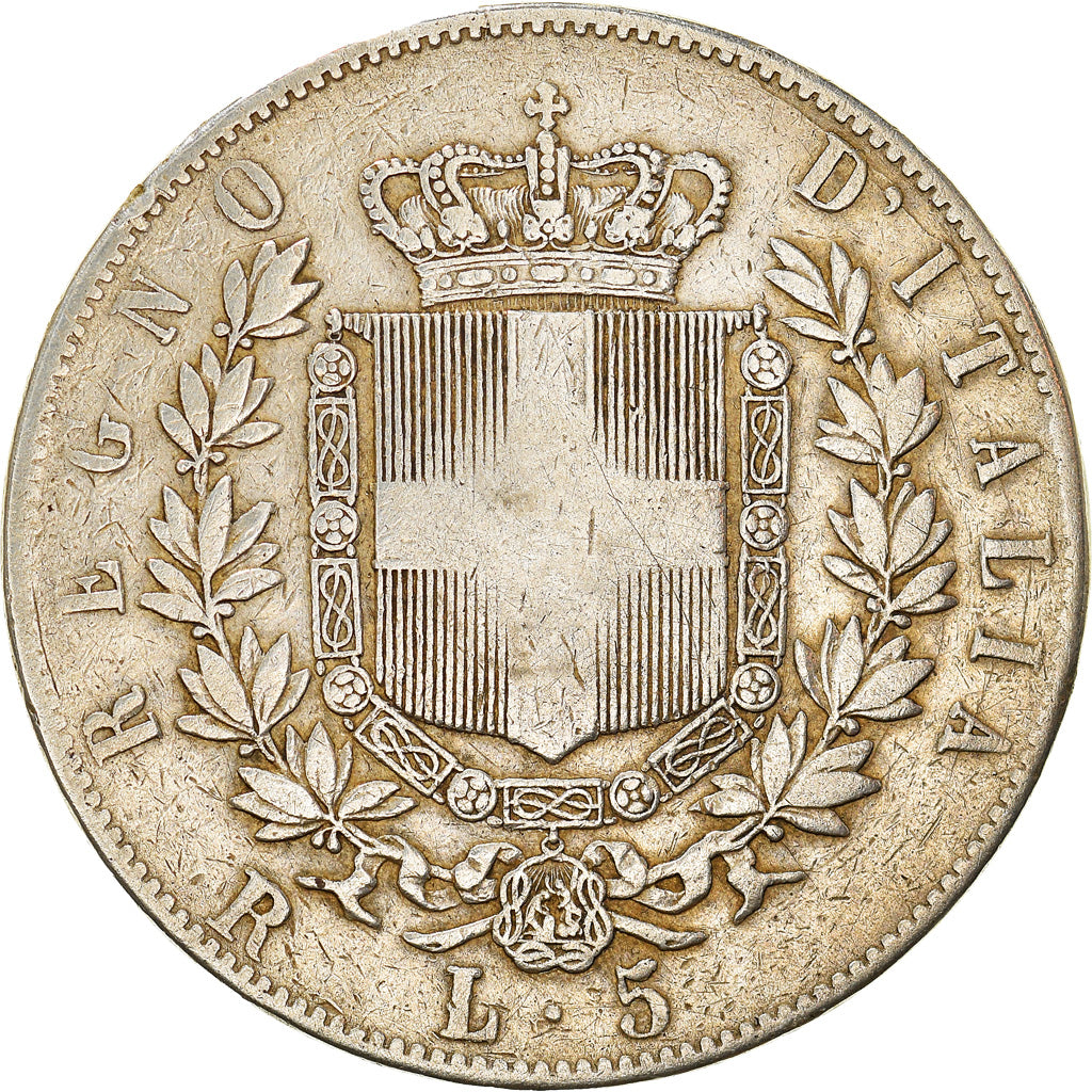 Monnaie, Italie, Vittorio Emanuele II, 5 Lire, 1877, Rome, TB, Argent, KM:8.4