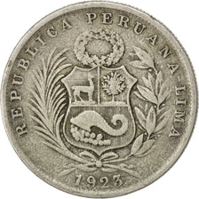 PERU, 1/2 Sol, 1923, Lima, KM #216, VF(30-35), Silver, 30, 12.40