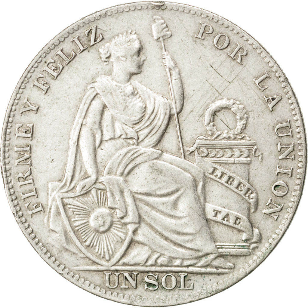 PERU, Sol, 1934, Lima, KM #218.2, EF(40-45), Silver, 37, 24.92