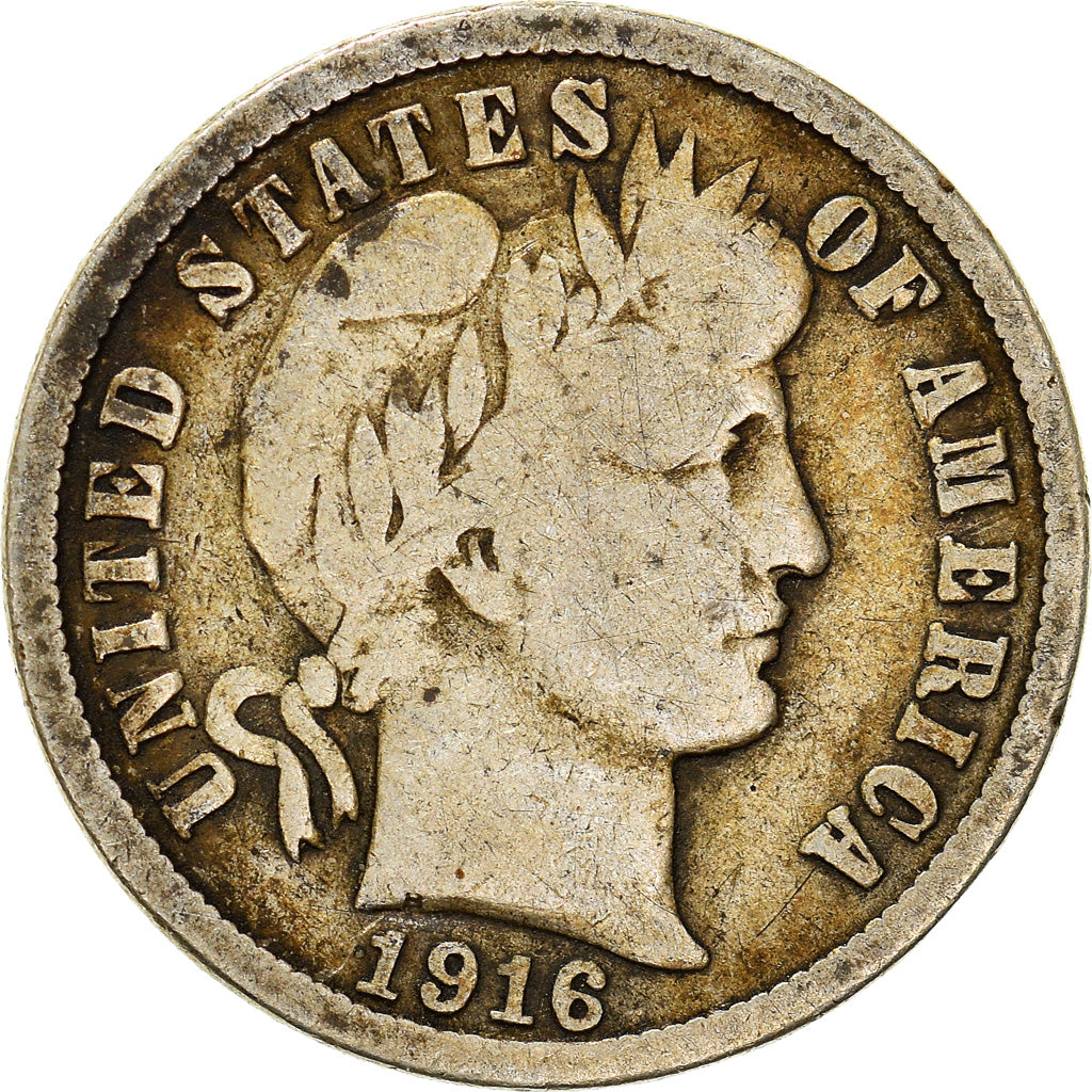 Moneta, Stati Uniti, Barber Dime, Dime, 1916, U.S. Mint, Philadelphia, MB