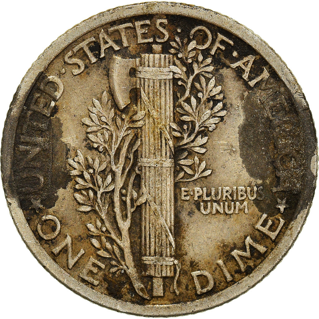 Coin, United States, Mercury Dime, Dime, 1917, U.S. Mint, Philadelphia