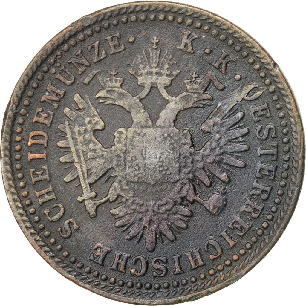 Austria, Franz Joseph I, Kreuzer, 1851, Vienne, MB+, Rame, KM:2185