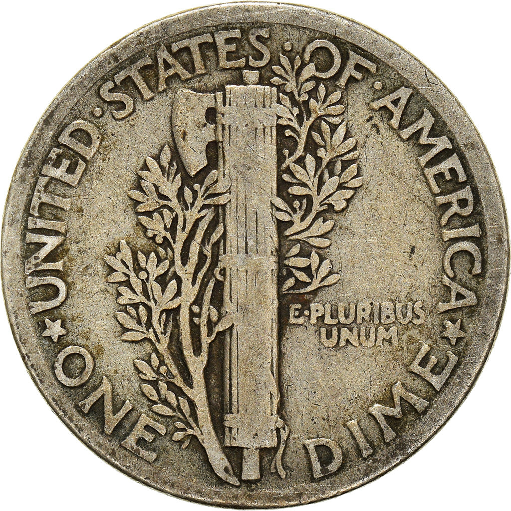 Moneda, Estados Unidos, Mercury Dime, Dime, 1928, U.S. Mint, Philadelphia, BC+