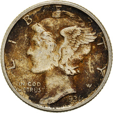 Coin, United States, Mercury Dime, Dime, 1936, U.S. Mint, Philadelphia