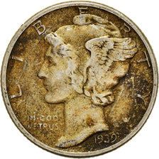 Coin, United States, Mercury Dime, Dime, 1939, U.S. Mint, Philadelphia