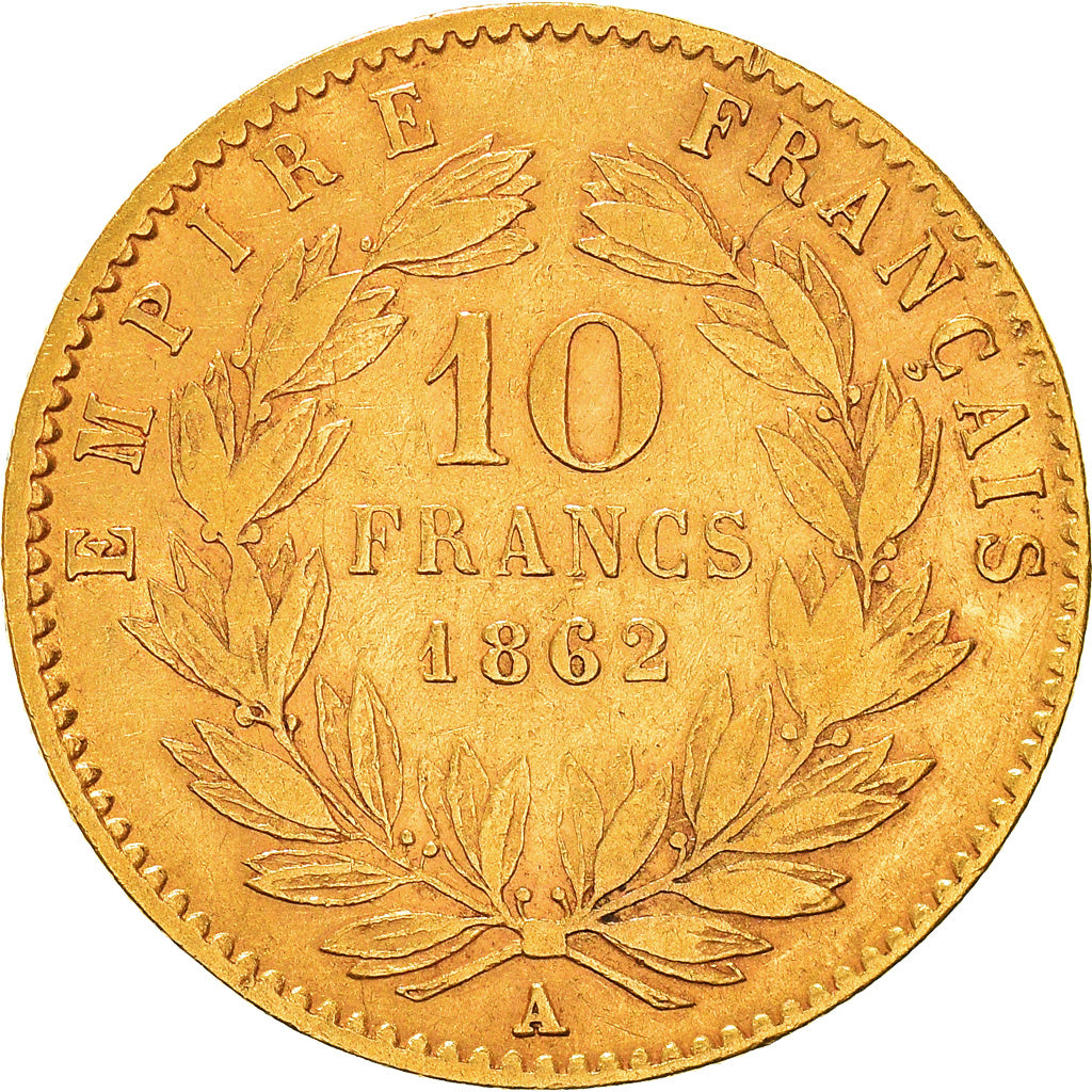 Moneta, Francja, Napoleon III, Napoléon III, 10 Francs, 1862, Paris, EF(40-45)