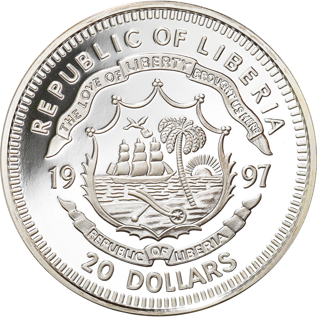 Coin, Liberia, 20 Dollars, 1997, MS(64), Silver, KM:417