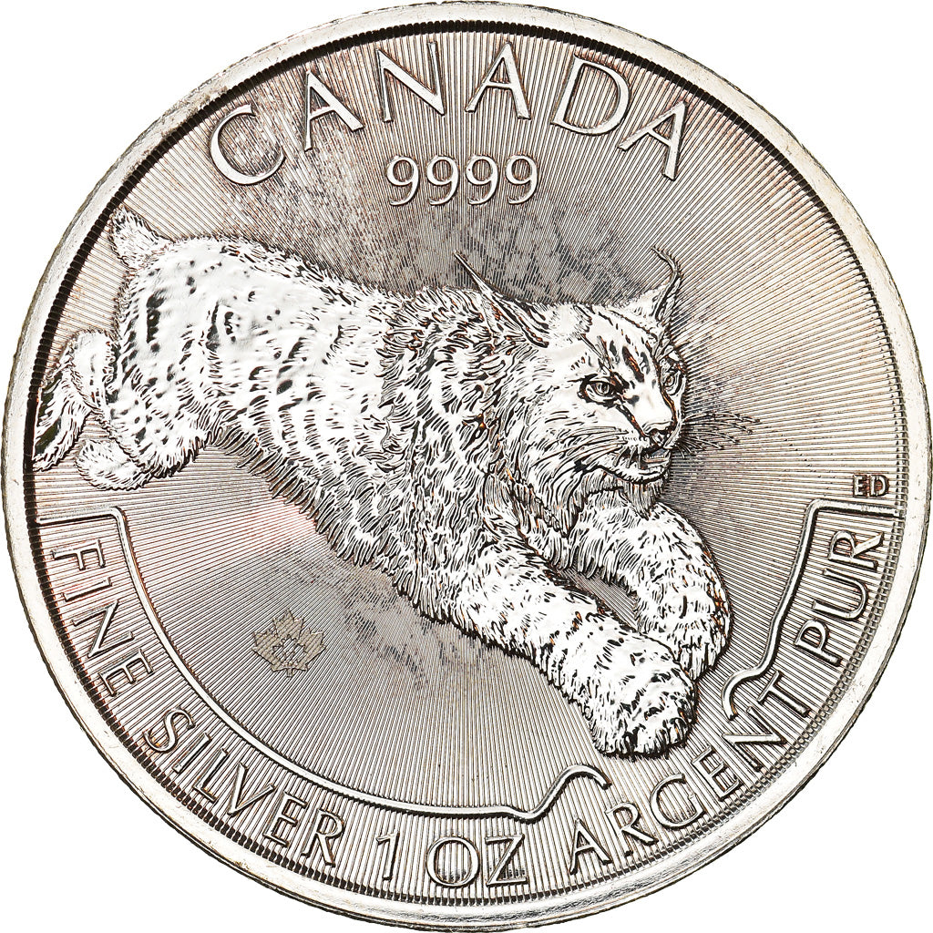 Coin, Canada, Lynx, 5 Dollars, 2017, Bullion, MS(65-70), Silver