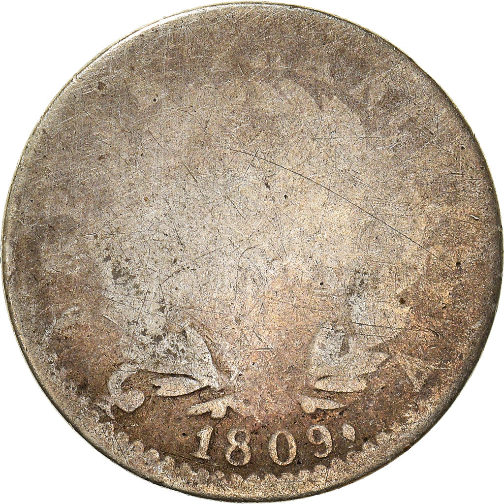 Moneta, Francja, Napoléon I, 1/2 Franc, 1809, Paris, F(12-15), Srebro