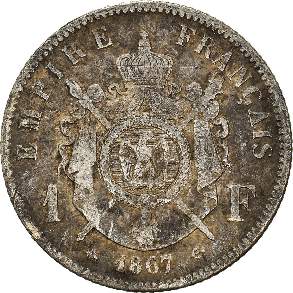Monnaie, France, Napoleon III, Napoléon III, Franc, 1867, Paris, TB, Argent