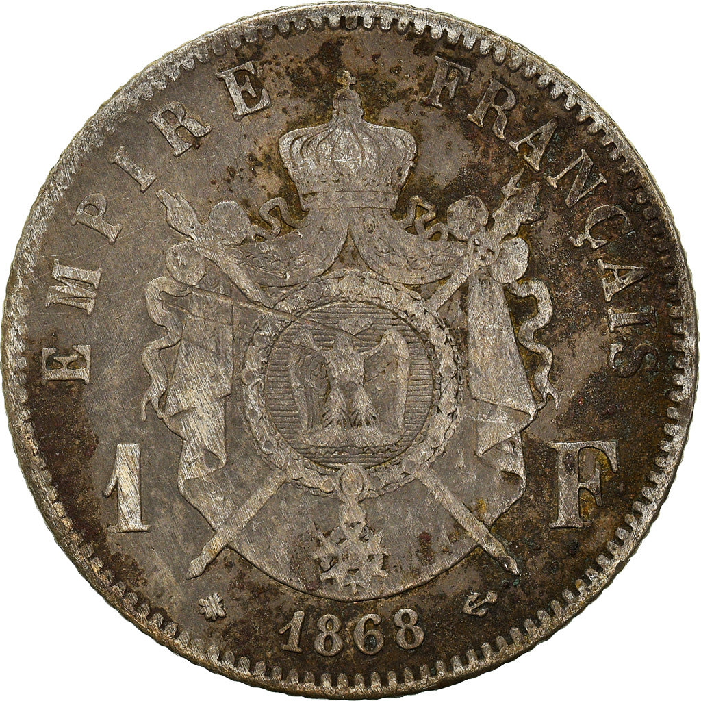 Coin, France, Napoleon III, Napoléon III, Franc, 1868, Paris, VF(20-25)