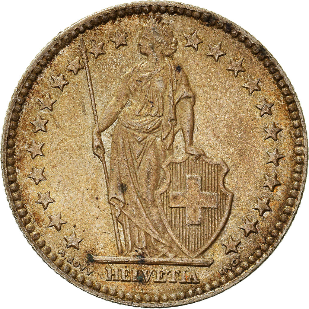 Coin, Switzerland, 2 Francs, 1955, Bern, AU(50-53), Silver, KM:21