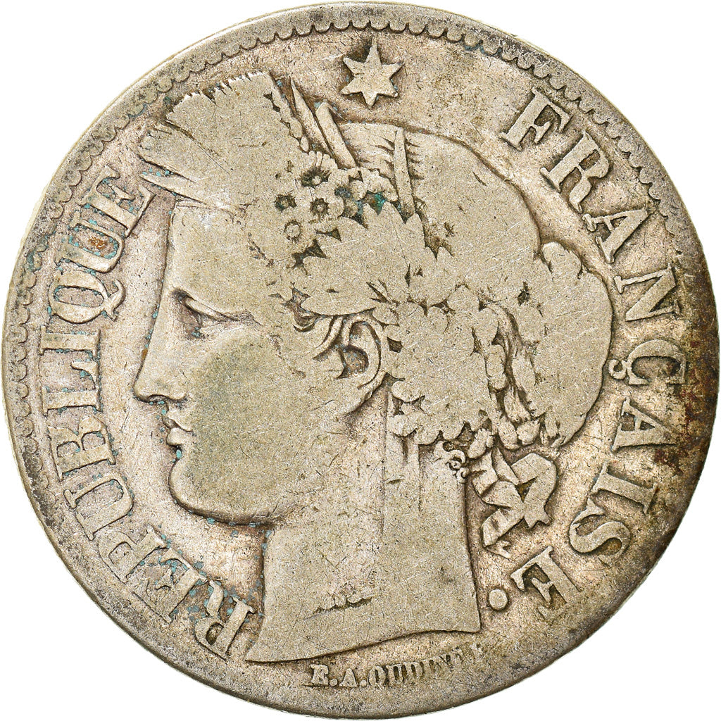 Coin, France, Cérès, 2 Francs, 1870, Bordeaux, VF(20-25), Silver, KM:816.2