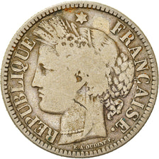 Moeda, França, Cérès, 2 Francs, 1871, Bordeaux, F(12-15), Prata, KM:816.2