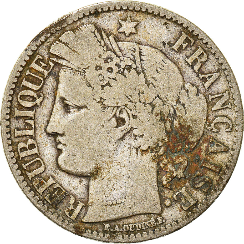 Coin, France, Cérès, 2 Francs, 1870, Paris, VF(20-25), Silver, KM:816.1, Le