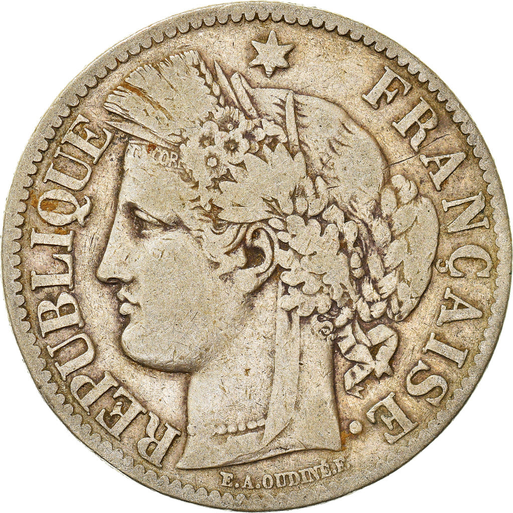 Coin, France, Cérès, 2 Francs, 1888, Paris, VF(20-25), Silver, KM:817.1