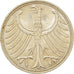 Munten, Federale Duitse Republiek, 5 Mark, 1963, Stuttgart, ZF+, Zilver
