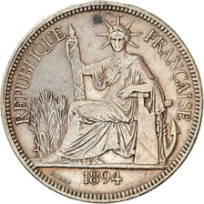 Moneda, INDOCHINA FRANCESA, Piastre, 1894, Paris, MBC, Plata, KM:5, Lecompte:274