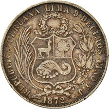 Coin, Peru, SOUTH PERU, Sol, 1872, Lima, VF(30-35), Silver, KM:196.3