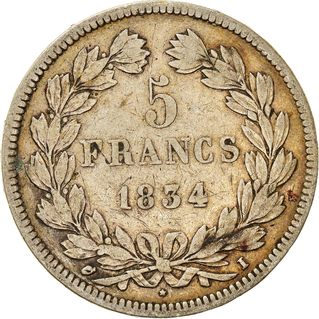 Monnaie, France, Louis-Philippe, 5 Francs, 1834, Limoges, TB, Argent