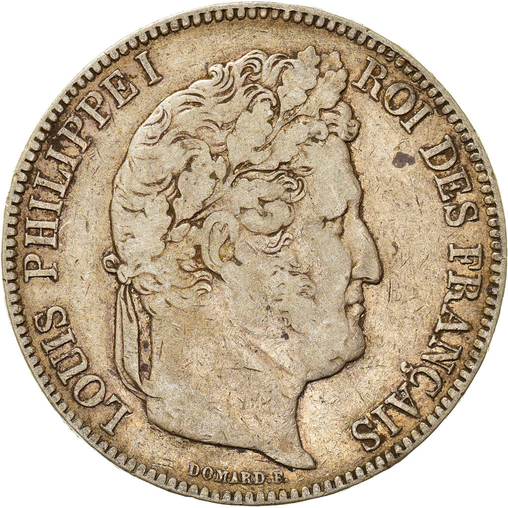 Coin, France, Louis-Philippe, 5 Francs, 1843, Rouen, VF(20-25), Silver