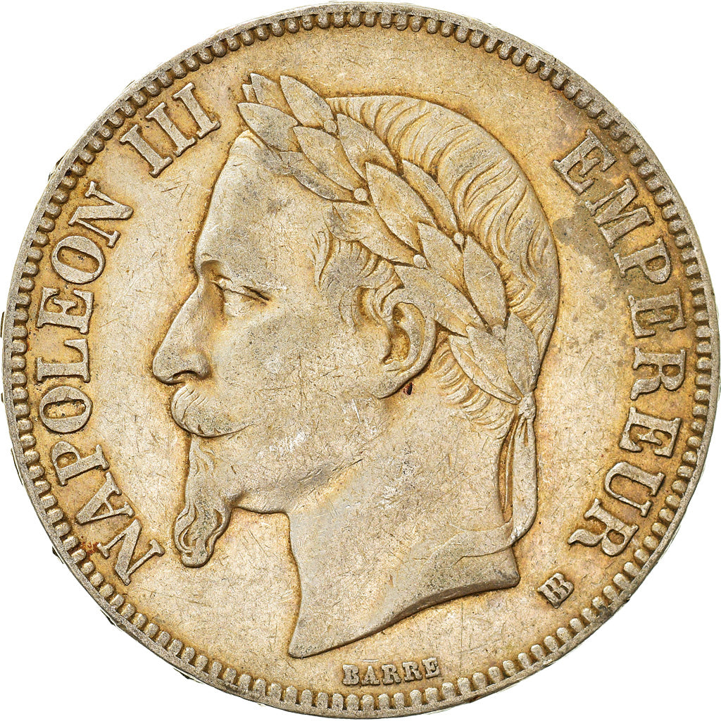 Monnaie, France, Napoléon III, 5 Francs, 1867, Strasbourg, TTB, Argent