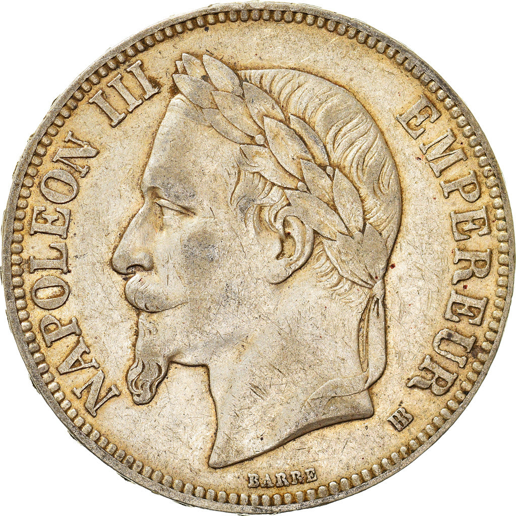 Coin, France, Napoleon III, 5 Francs, 1868, Strasbourg, EF(40-45), Silver