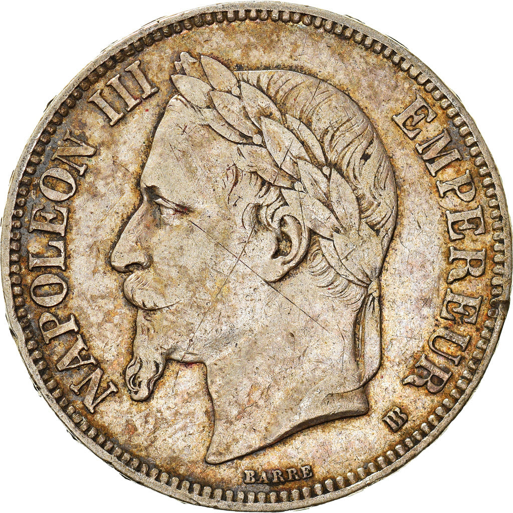Coin, France, Napoléon III, 5 Francs, 1869, Strasbourg, EF(40-45), Silver
