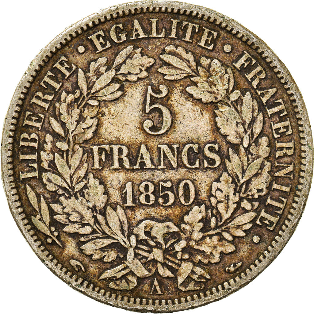 Monnaie, France, Cérès, 5 Francs, 1850, Paris, TB, Argent, Gadoury:719