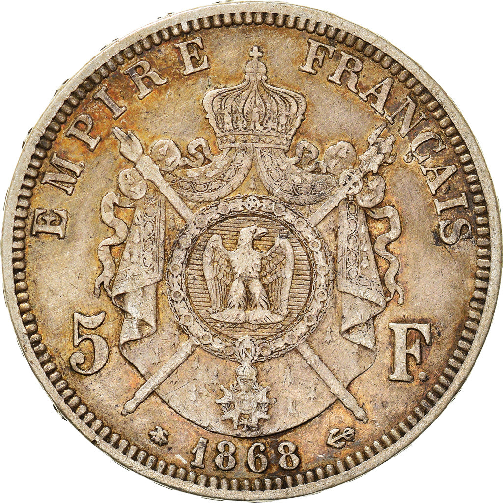 Munten, Frankrijk, Napoleon III, Napoléon III, 5 Francs, 1868, Paris, ZF