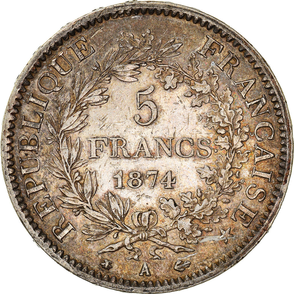 Coin, France, Hercule, 5 Francs, 1874, Paris, EF(40-45), Silver, KM:820.1