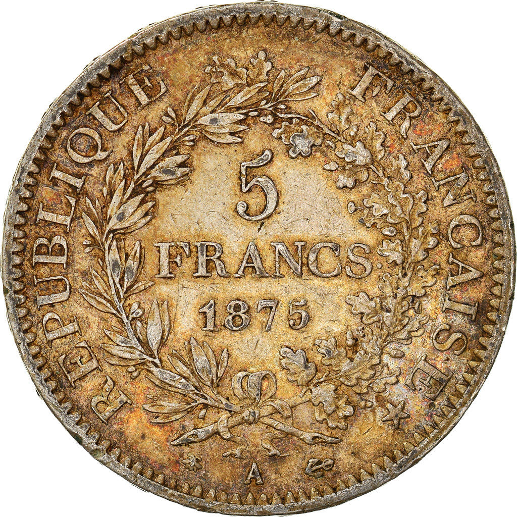 Coin, France, Hercule, 5 Francs, 1875, Paris, VF(30-35), Silver, KM:820.1