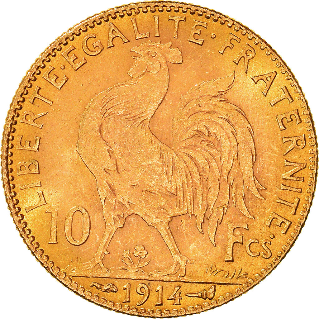 Monnaie, France, Marianne, 10 Francs, 1914, Paris, Coq, SUP, Or, Gadoury:1017