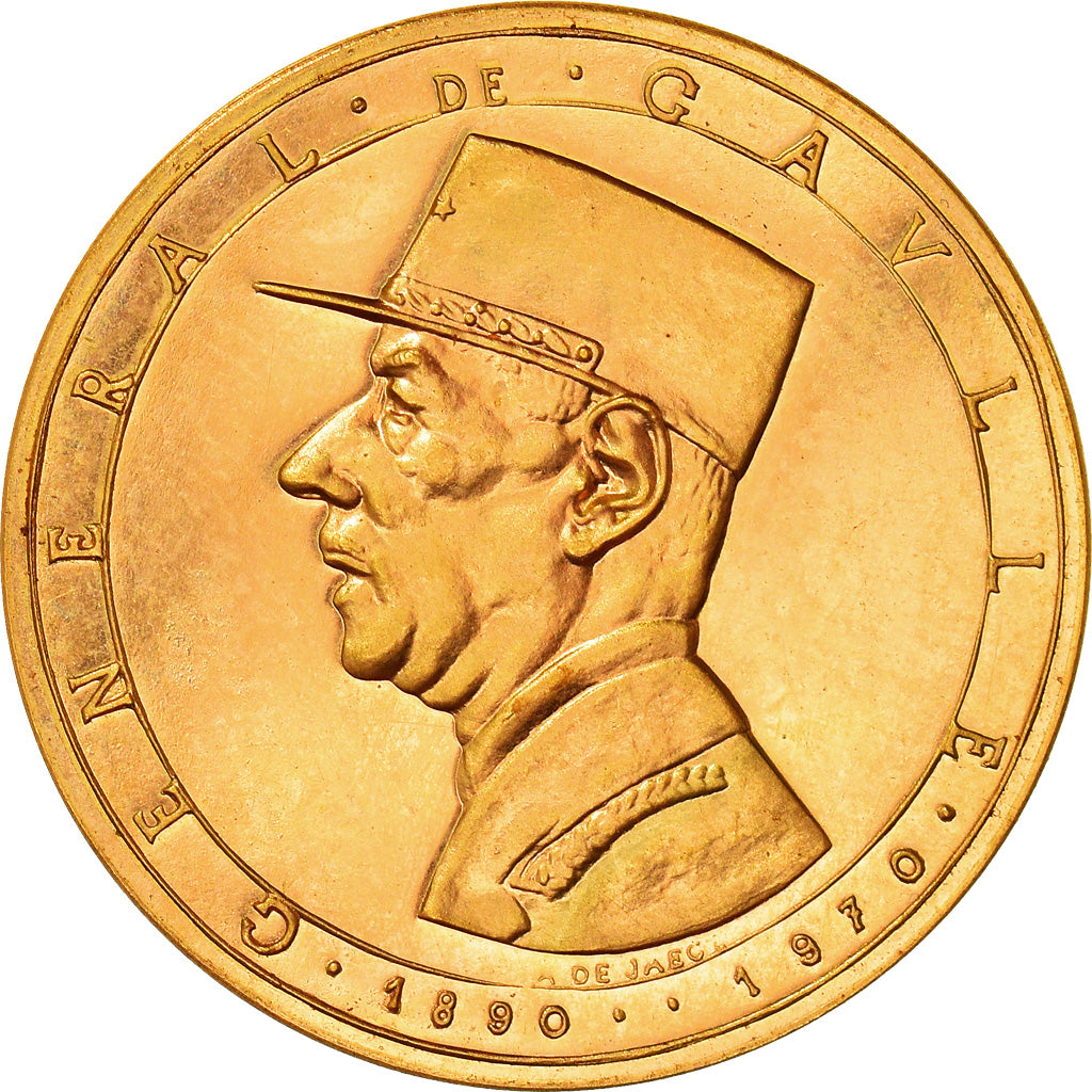 France, Médaille, Mémorial du Général de Gaulle, 1972, De Jaeger, FDC, Or