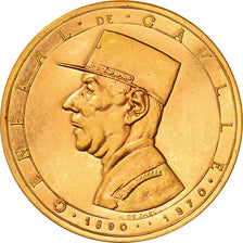 France, Médaille, Mémorial du Général de Gaulle, 1972, De Jaeger, FDC, Or