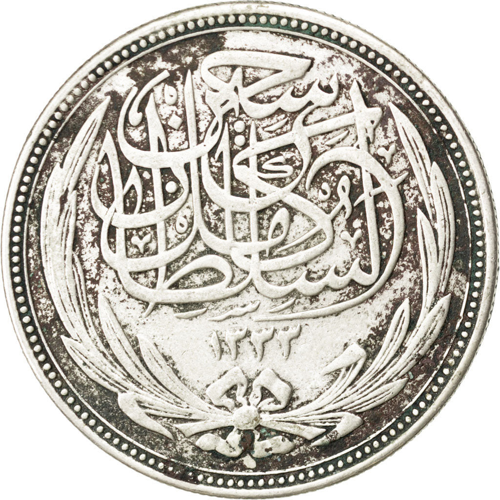 Moneta, Egitto, Hussein Kamil, 20 Piastres, 1916, BB, Argento, KM:321