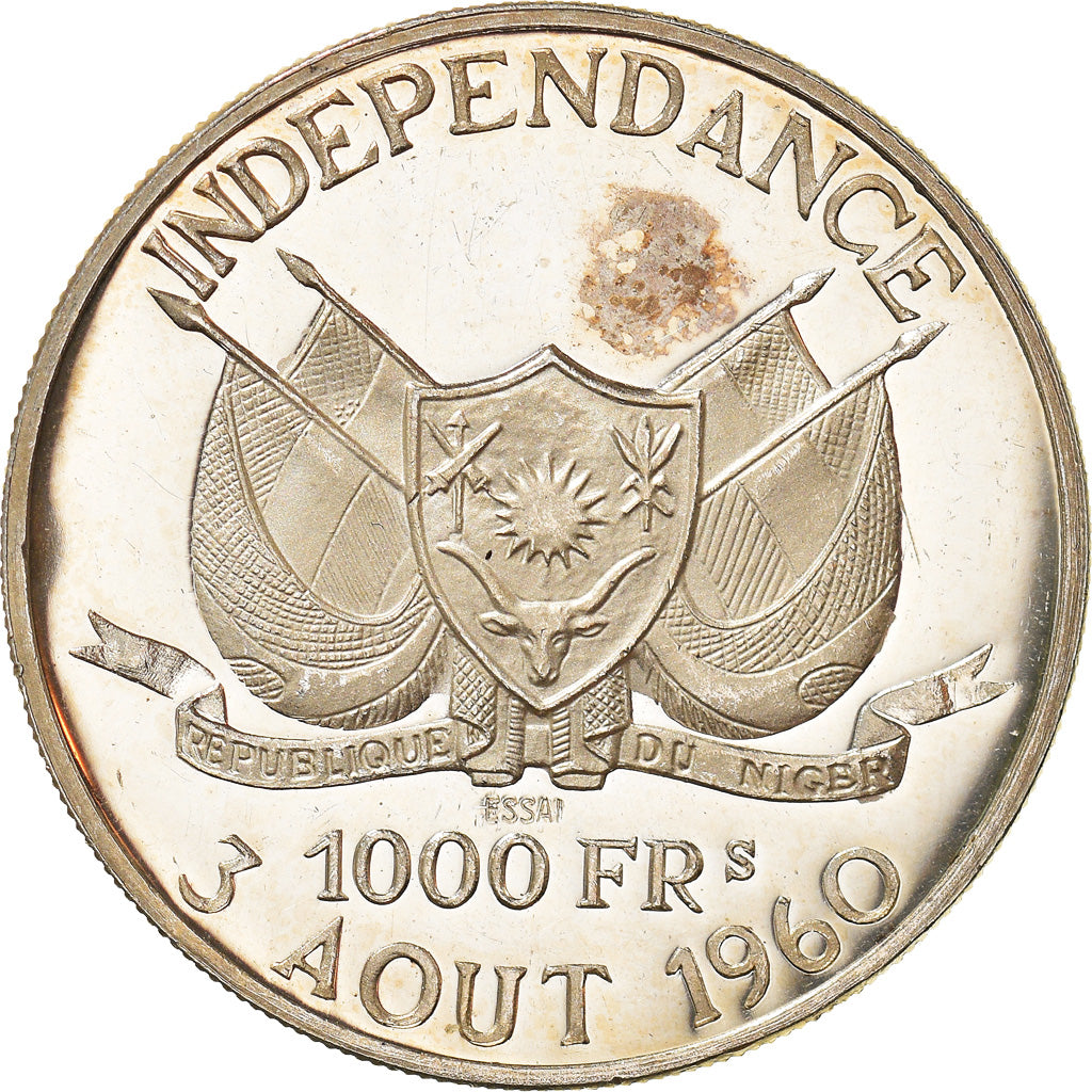 Monnaie, Niger, 1000 Francs, 1960, FDC, Argent, KM:6