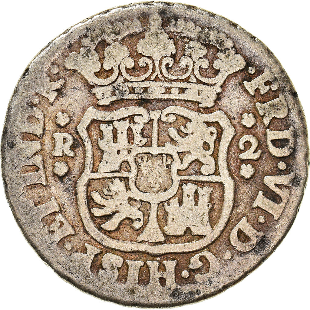 Münze, Mexiko, Ferdinand VI, 2 Reales, 1747, Mexico City, S, Silber, KM:86.1