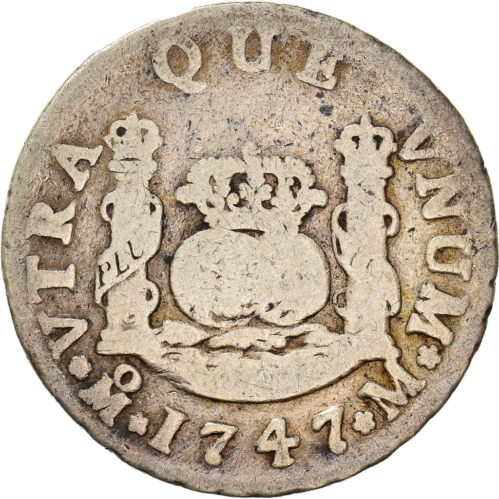 Münze, Mexiko, Ferdinand VI, 2 Reales, 1747, Mexico City, S, Silber, KM:86.1